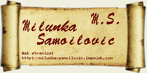Milunka Samoilović vizit kartica